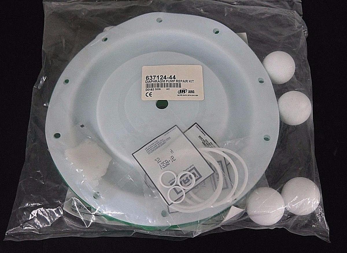 Used NEW IR ARO 637124-44 PUMP REPAIR KIT W/ (4) 92776 SS SEATS, 637118-C AIR KIT