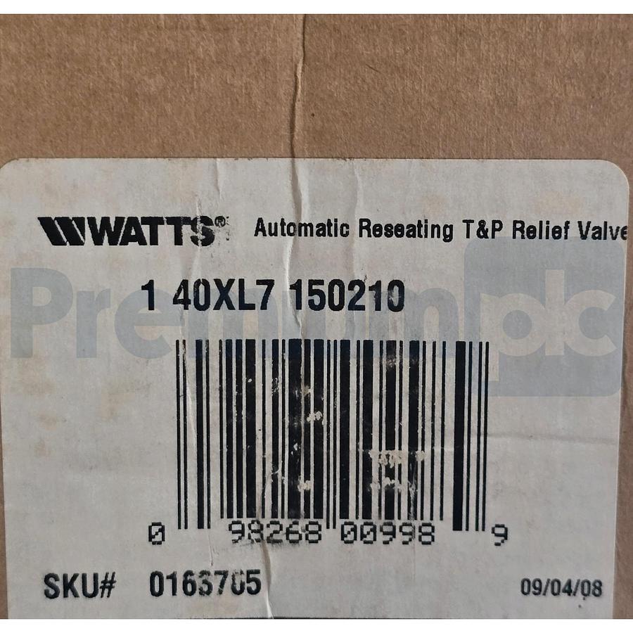 Used Watts 40XL-7-150210 1" Automatic Reseating T&P Relief Valve 150-PSI 0163765 NSMP