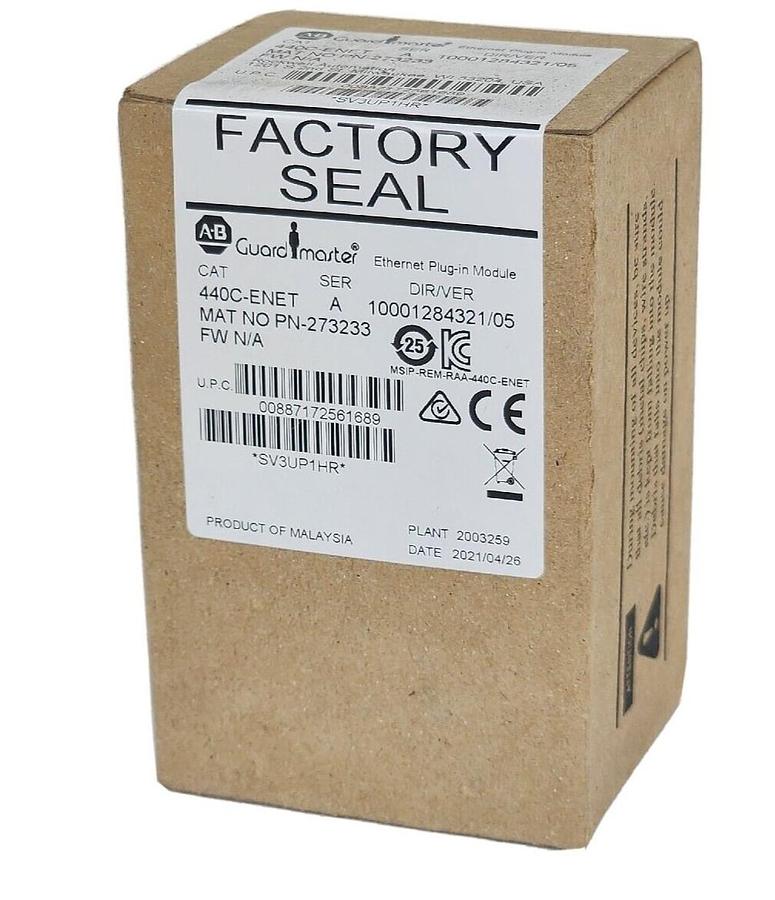 Used FACTORY SEALED ALLEN BRADLEY 440C-ENET SER. A ETHERNET PLUG-IN MODULE