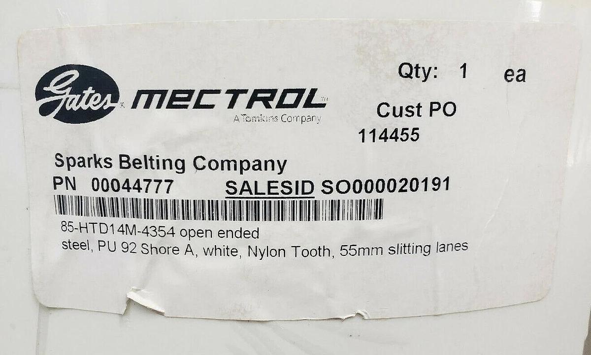 GATES MECTROL SPARKS 85-HTD14M-4354 BELT SPVBO15589|11 00044777 14MM 3-3/8" 14FT