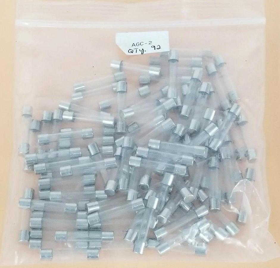 Used LOT OF 92 NEW COOPER BUSSMANN AGC-2 FUSES AGC2