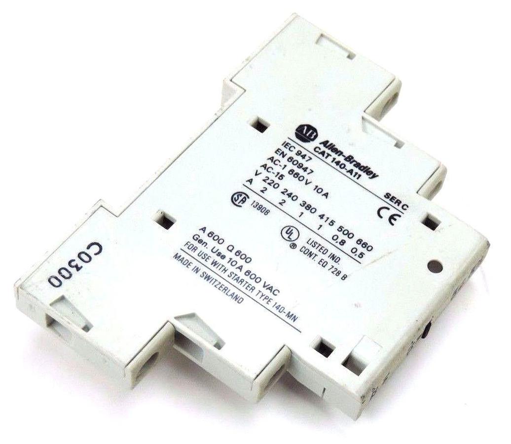 Used LOT OF 8 ALLEN BRADLEY 140-A11 SER. C AUXILIARY CONTACTS 660V, 10A, 140A11