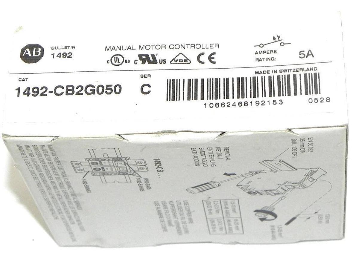 Used NIB ALLEN BRADLEY 1492-CB2G050 CIRCUIT BREAKER 1492CB2G050 5AMP SER. C