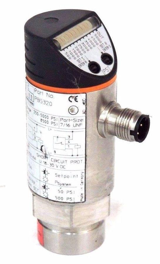 Used IFM EFECTOR PB5320 PRESSURE SENSOR 5000PSI 7/16 UNF