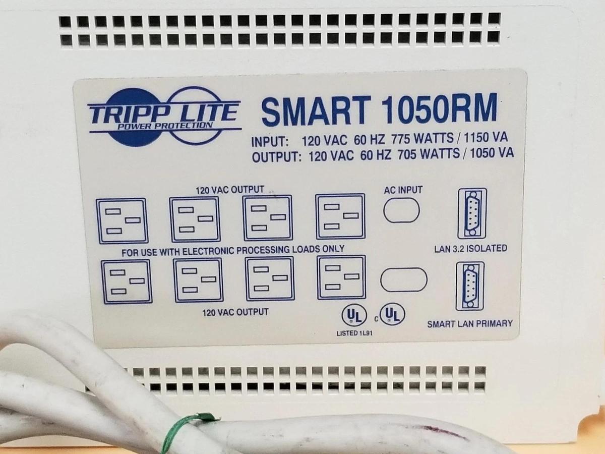 Used TRIPP LITE SMART-1050RM POWER SUPPLY 120VAC 60HZ 775W 1150VA IN. 120VAC 60HZ OUT
