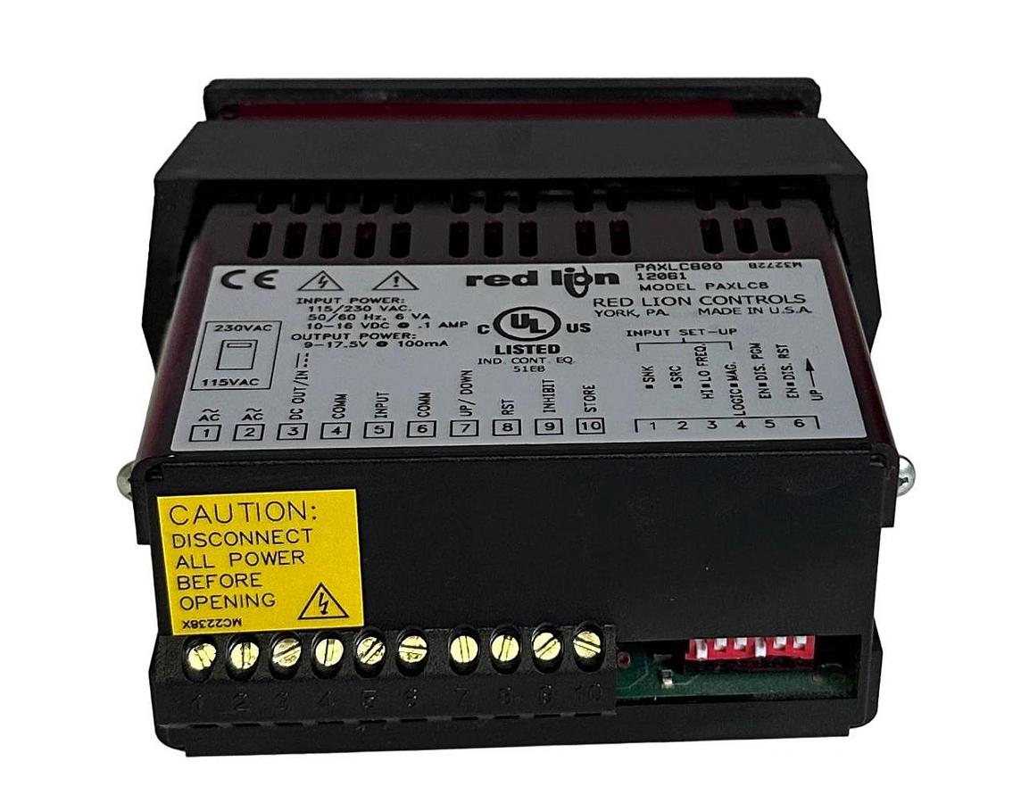 Used RED LION PAXLC800 / PAXLC8 PAX-LITE PANEL METER 115/230VAC 50/60Hz 6VA 12061