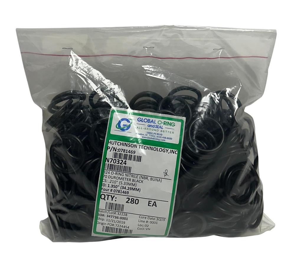 280 GLOBAL O-RING AND SEAL N70324 O-RINGS 70 DURO BLACK 1.350'' ID 0781469 NSMP