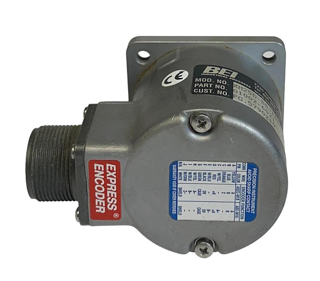 Used BEI XH25D-SS-1666-ABZC-28V/V-SM18 / 01002-6021 INCREMENTAL ENCODER 5-28VDC USNP
