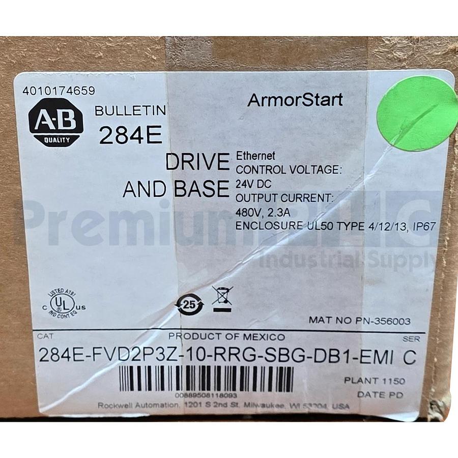 ALLEN BRADLEY 284E-FVD2P3Z-10-RRG-SBG-DB1-EMI /C EtherNet/IP ArmorStart VFD NSMP