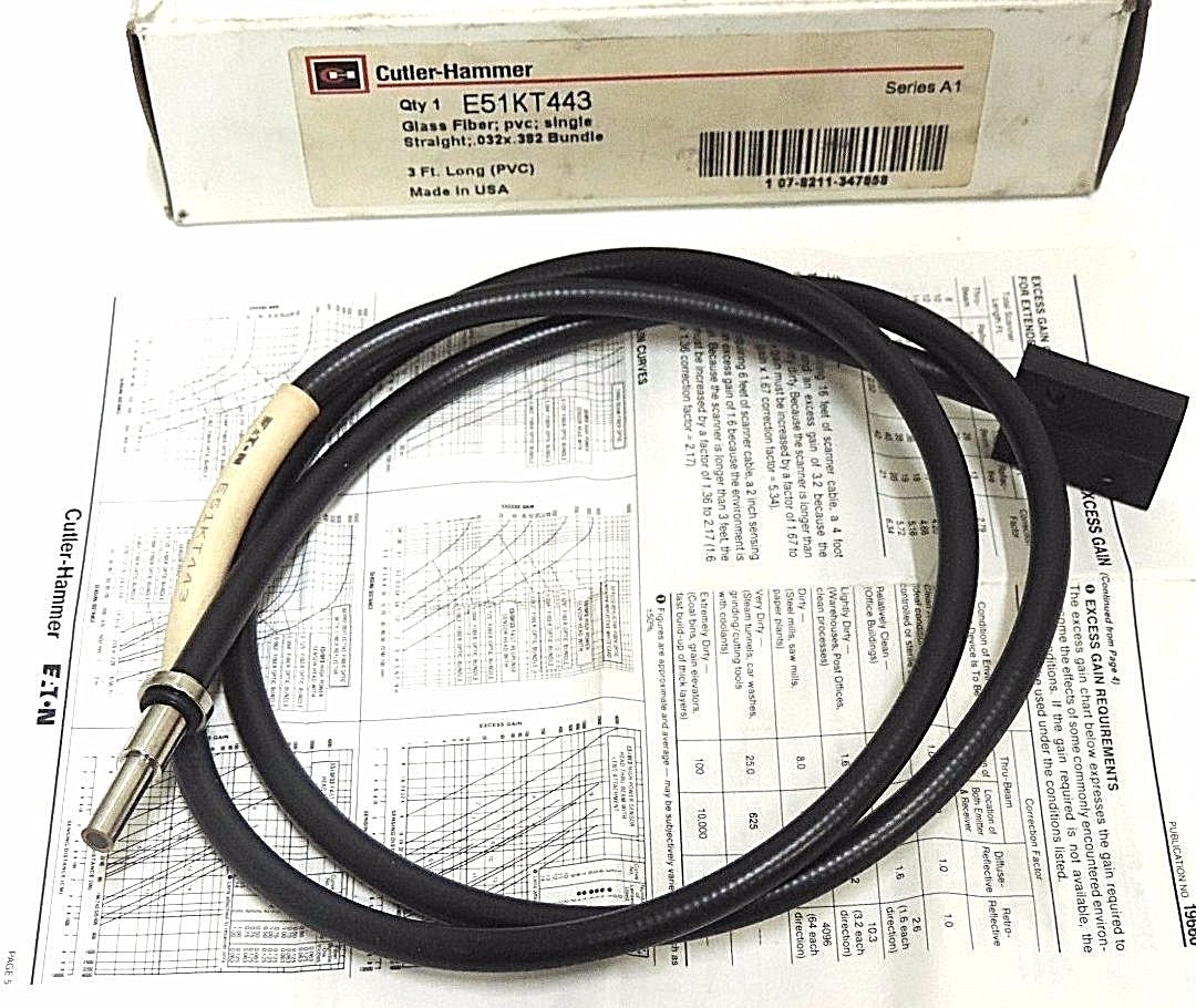 NIB EATON CUTLER-HAMMER E51KT443 PHOTOELECTRIC CABLE 3 FT. LONG (PVC) SER. A1