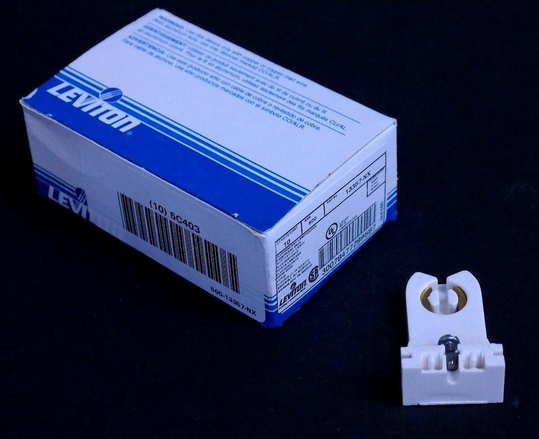 Used LOT OF 10 NEW LEVITON 13357-N FLUORESCENT LAMPHOLDERS 5C403