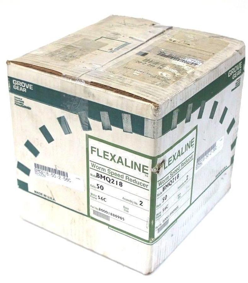 Used NIB GROVE GEAR BMQ218 FLEXALINE WORM SPEED REDUCER BMQ218-50-2-56C BMQ218-2