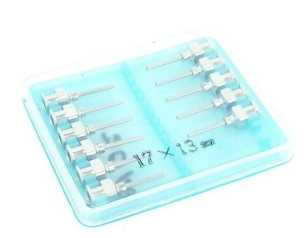 Used LOT OF 11 NEW GENERIC / UC 17x13MM DISPENSING NEEDLES 13MM TUBE LENGTH