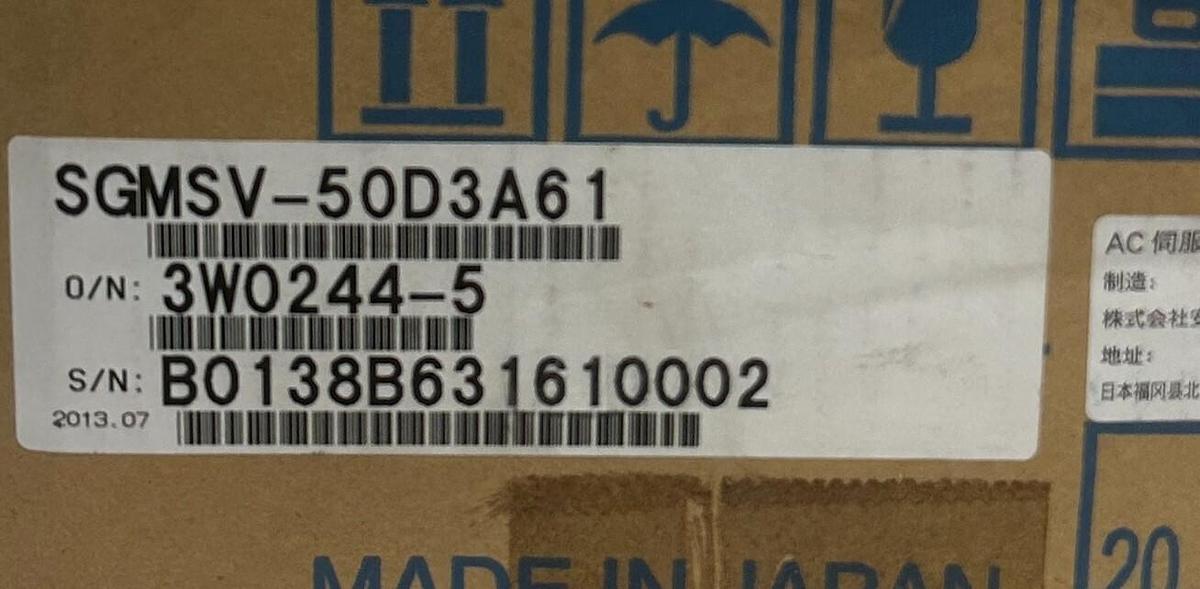 Used YASKAWA ELECTRIC SGMSV-50D3A61 AC SERVO MOTOR 5kW W/ ENCODER UTTAH-B20FL NSMP