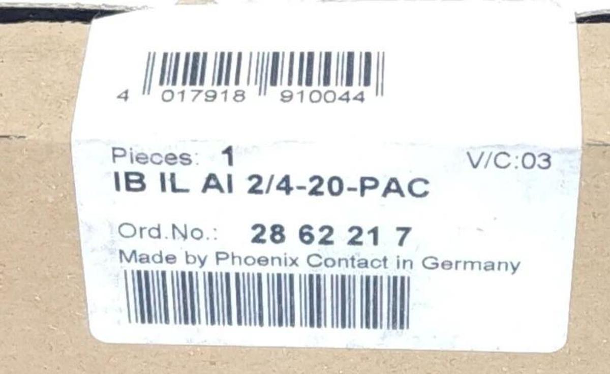 Used NEW PHOENIX CONTACT IB IL AI 2/4-20-PAC / IBILAI2420PAC TERMINAL 2860442 2862217