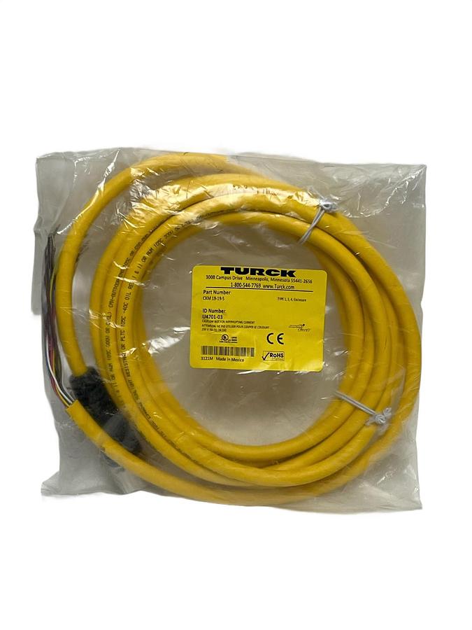 Used Turck CKM 19-19-5 (U4701-03) 19-Pole M23 Female 5-Meter Cordset - NSFS