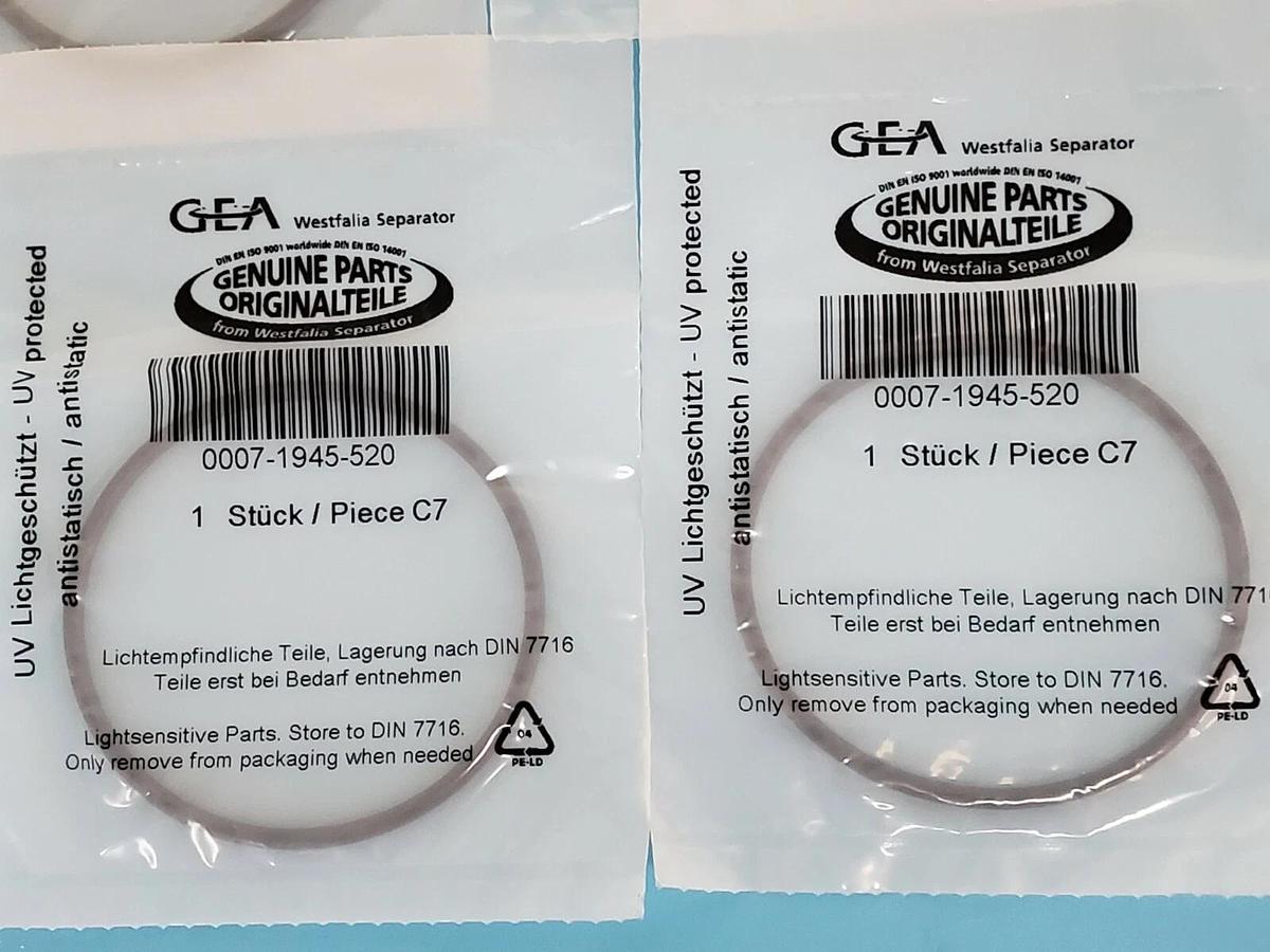 Used LOT OF 4 NEW GEA 0007-1945-520 O-RING SEALS 00071945520