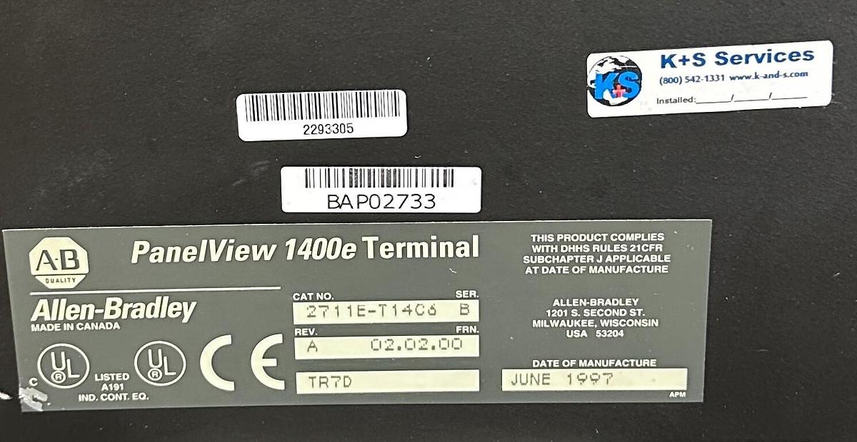 Used ALLEN BRADLEY 2711E-T14C6 /B PanelView 1400e TERMINAL TOUCH 115-230VAC REP