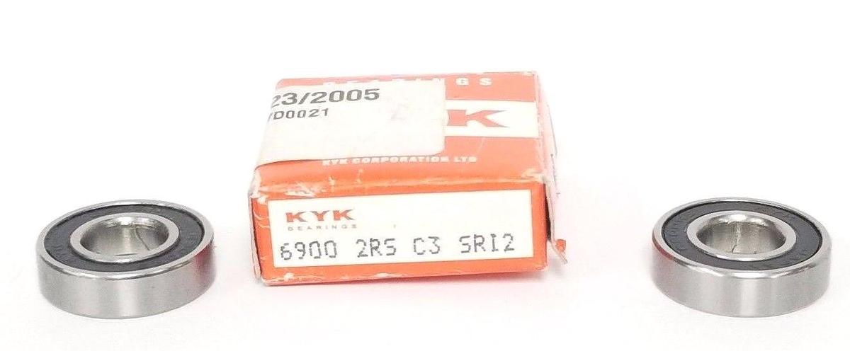 Used LOT OF 2 NIB KYK 6900 2RS C3 SR12 BEARING 69002RSC3