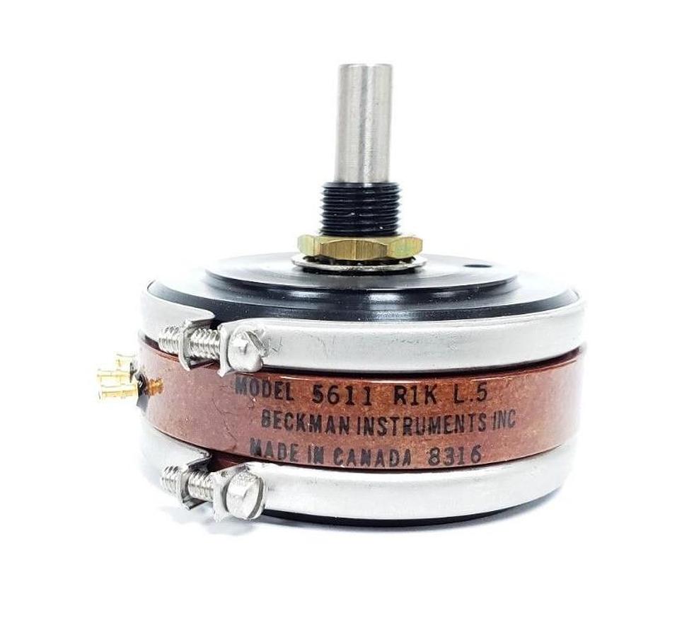 Used NIB BECKMAN 5611 R1K L.5 SINGLE-TURN POTENTIOMETER, 1000 OHM, 5611R1KL.5