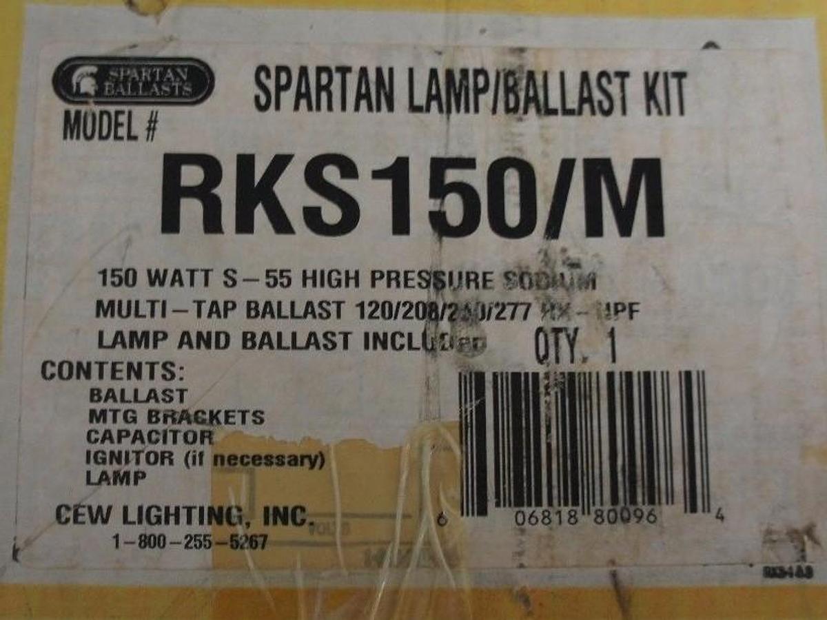 NIB SPARTAN RKS150/M BALLAST/LAMP KIT 120/208/240/277V BALLAST 150WATT