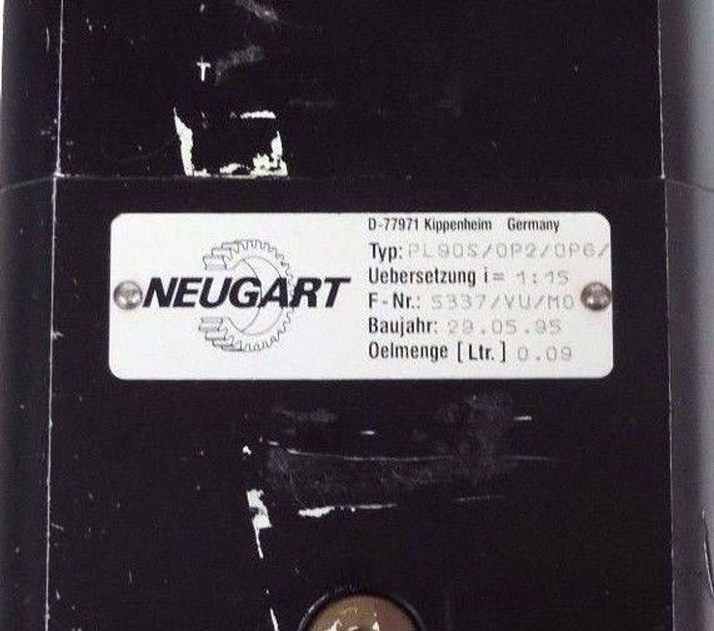 Used LUST PSM-N3-20R84-112 SERVO MOTOR W/ NEUGART PL90S/OP2/OP6 GEAR BOX 1:15 PL90S