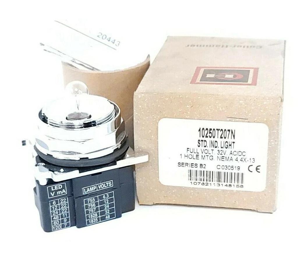 Used NIB EATON CUTLER-HAMMER 10250T207N STD. IND. LIGHT FULL VOLT 32V AC/DC