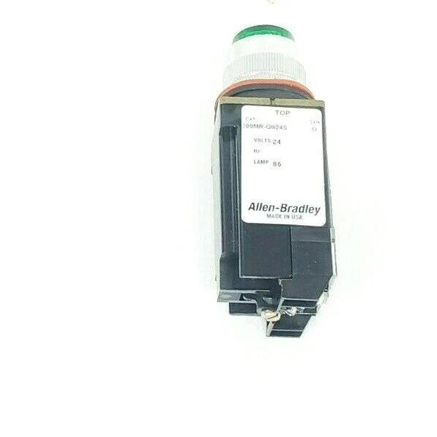 Used NIB ALLEN BRADLEY 800MR-QB24GAS PUSH BUTTON 24V GREEN LENS SER. D