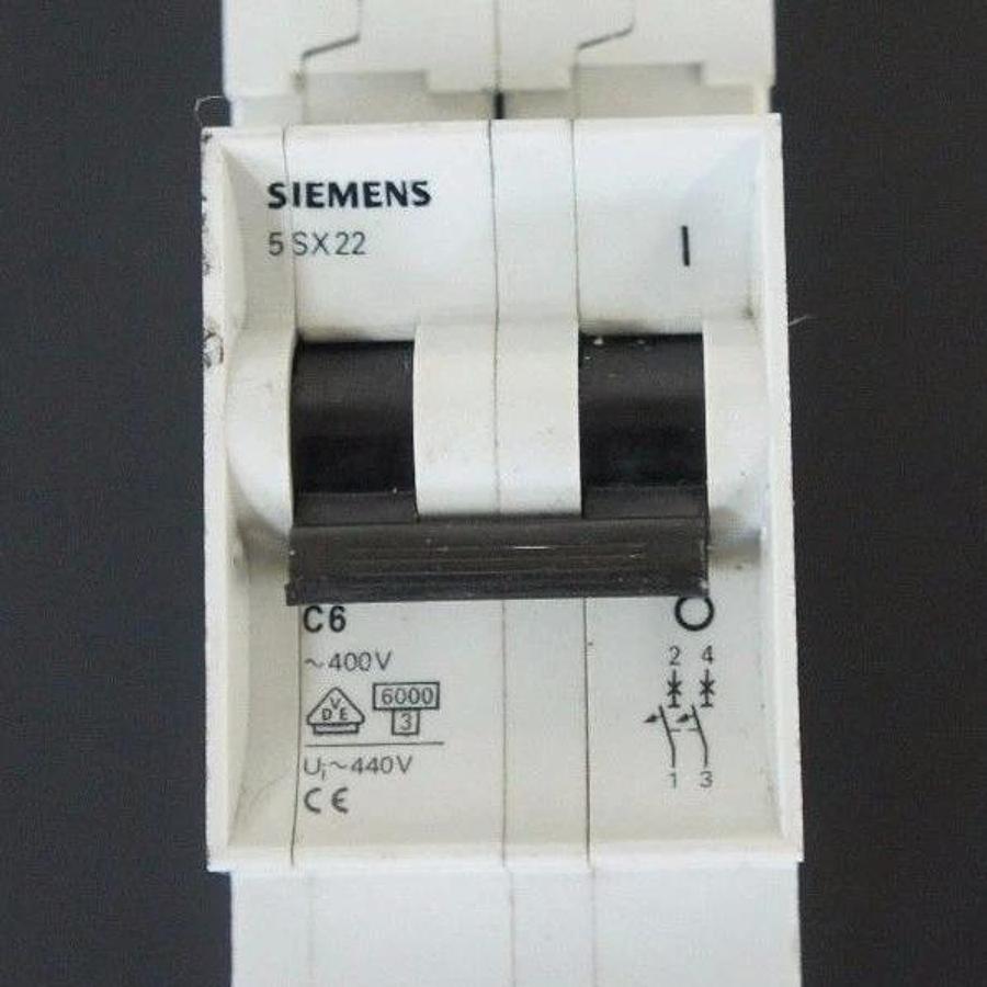Used SIEMENS 5SX22 CIRCUIT BREAKER 5SX22C6, 2-POLE