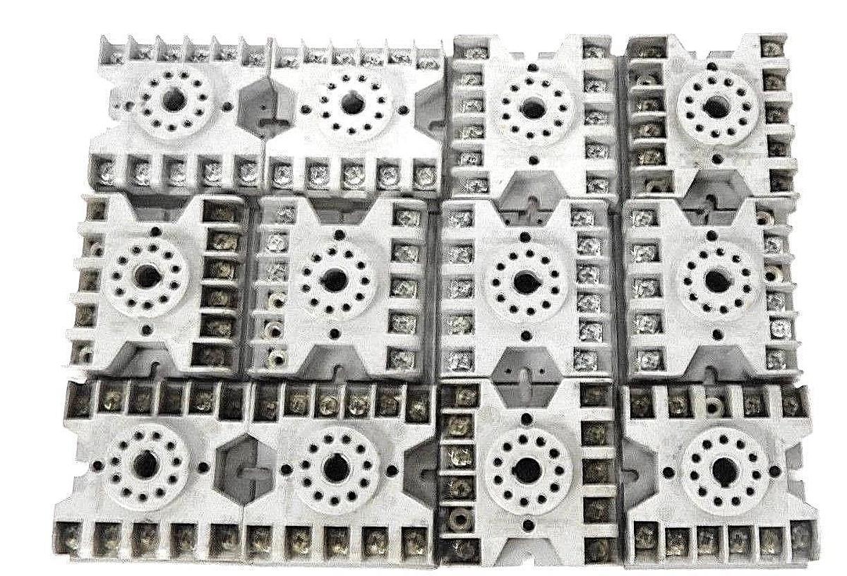 Used LOT OF 12 POTTER & BRUMFIELD 27E123 RELAY SOCKETS 10A, 300V