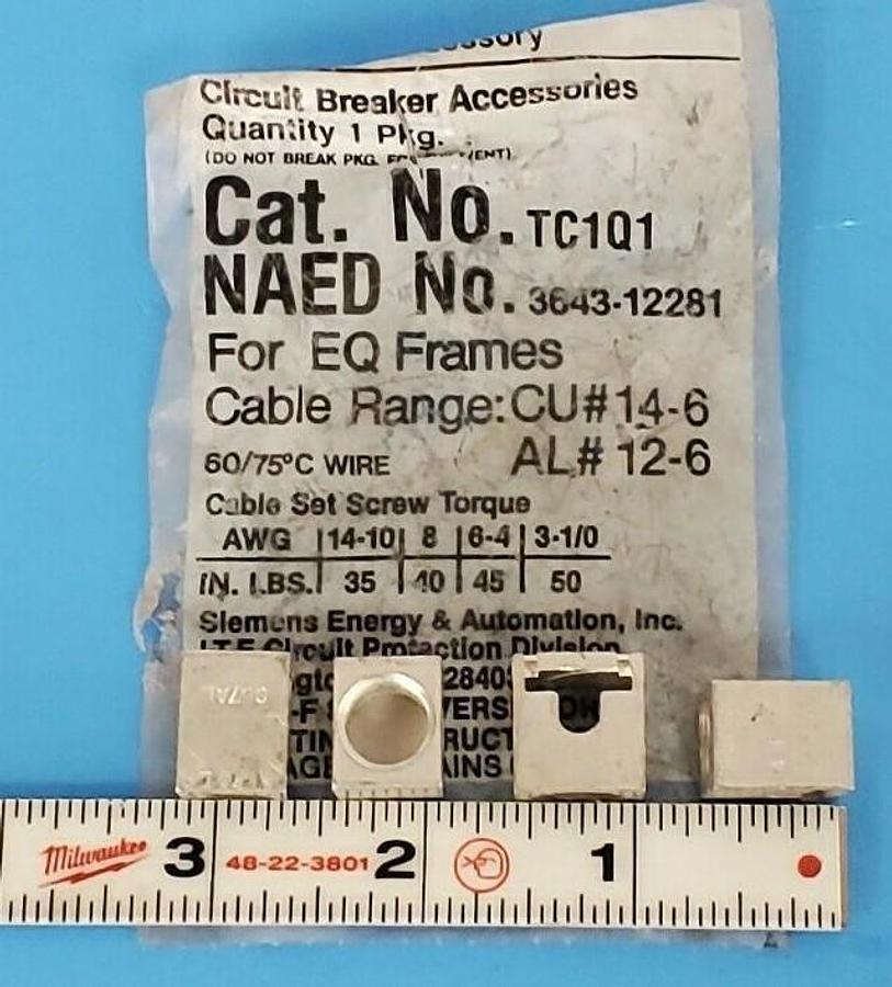 Used LOT OF 4 NEW ITE TC1-Q1 CIRCUIT BREAKER TERMINAL LUGS TC1Q1 (NO SET SCREWS)