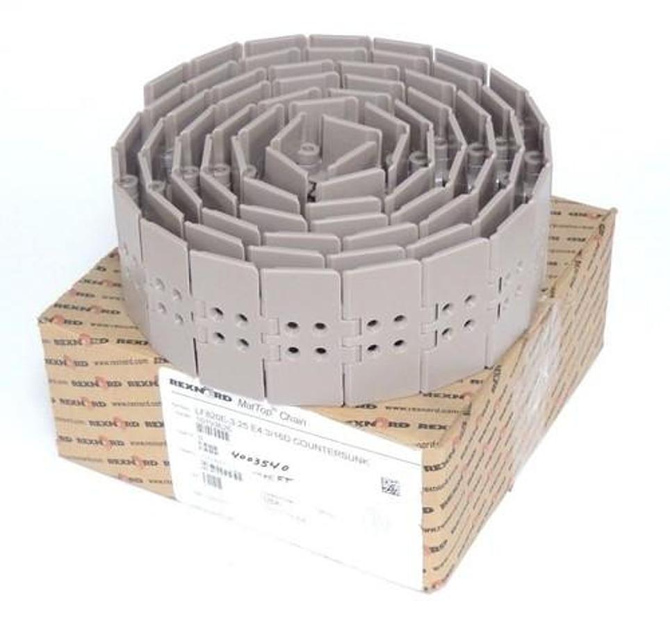 NIB REXNORD LF820E-3.25 E4 3/16D COUNTERSUNK MAT TOP CHAIN 10FT 10193626