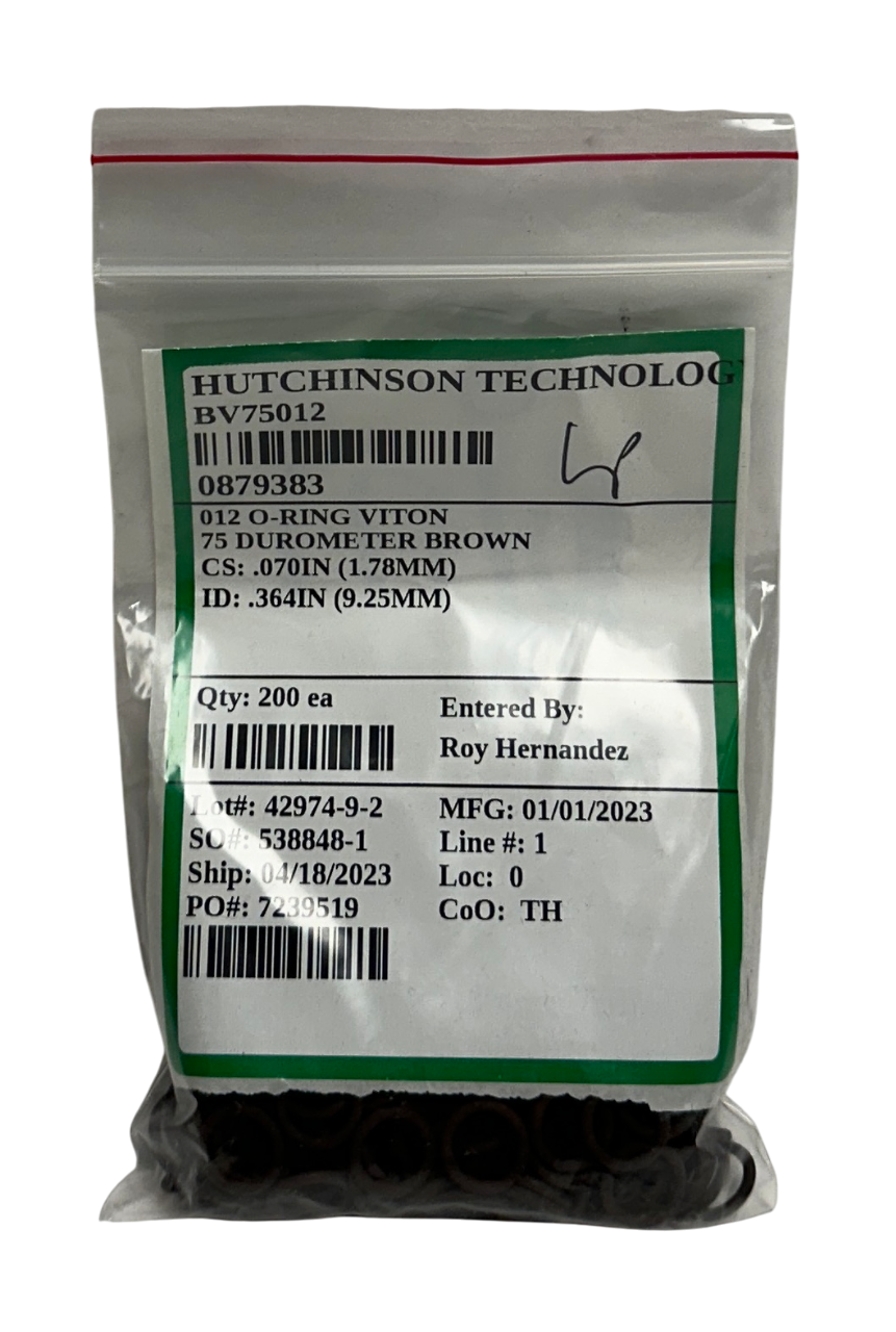 Used 200 GLOBAL O-RING AND SEAL BV75012 FKM O-RINGS 012 BROWN DUROMETER 75 NSMP