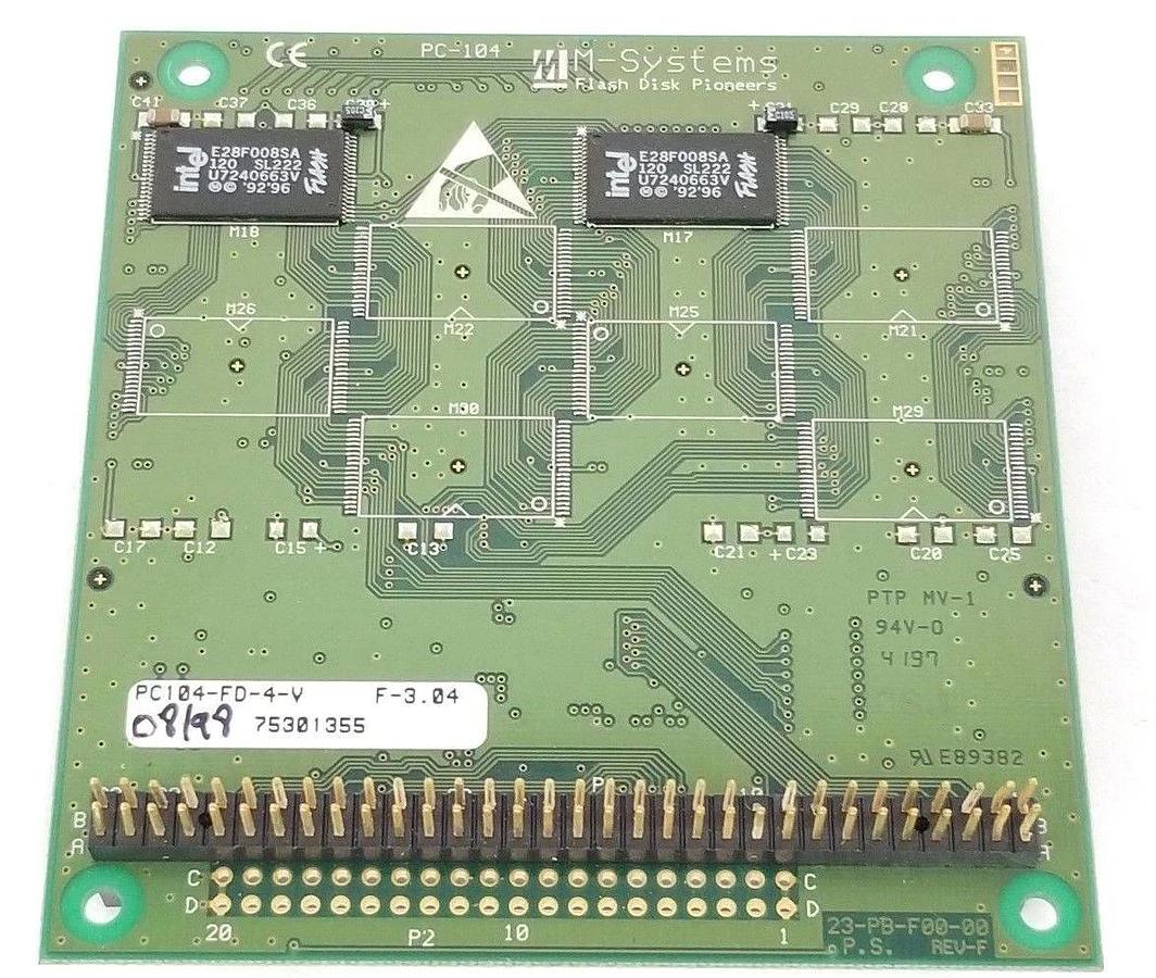 Used M SYSTEM TECHNOLOGY INC. PC104-FD-4-V FLASH DISK F-3.04