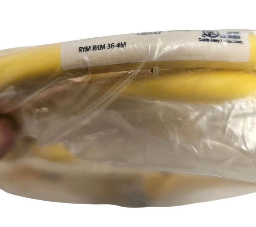 Used NEW TURCK RYM RKM 36-4M DOUBLE ENDED CORDSET ID NUMBER: U5402 (4 METER LENGTH)