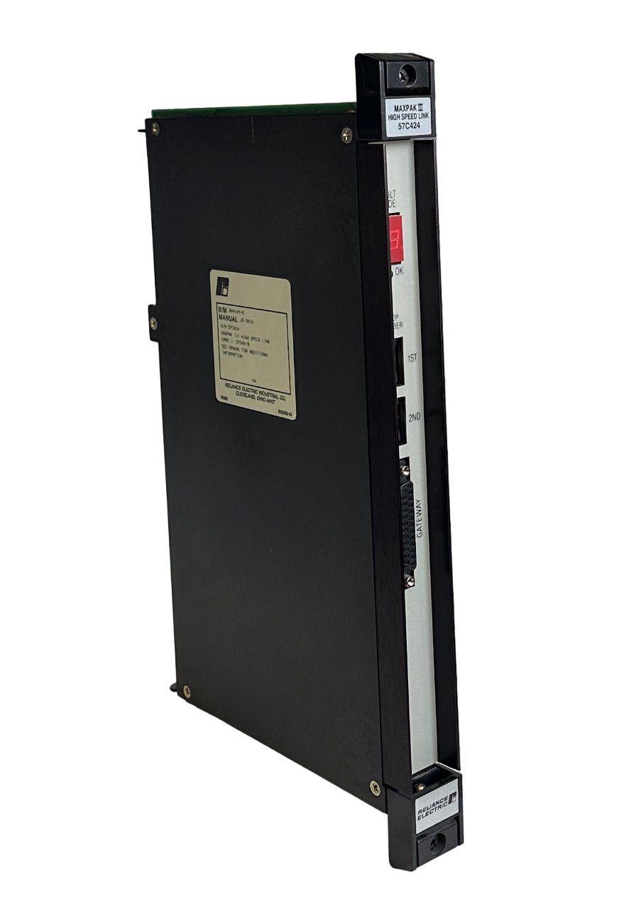 Used RELIANCE ELECTRIC 57C424 / 804109-R MAXPAX III HIGH SPEED LINK MODULE 57549-B