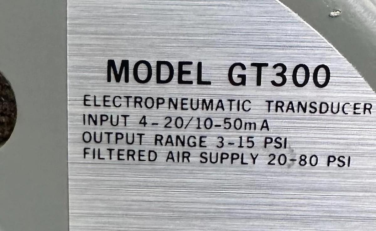 ITT CONOFLOW GT300 PNEUMATIC TRANSDUCER 4-20/10-50mA 3-15PSI