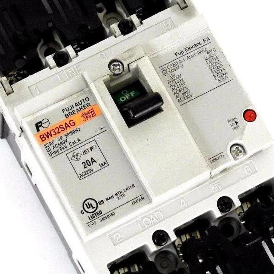 Used FUJI ELECTRIC BW32SAG CIRCUIT BREAKER 32AF 3P 50/60HZ