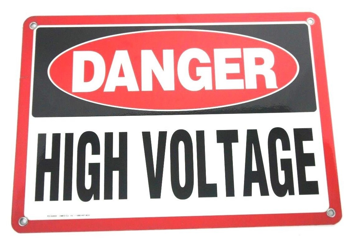 Used NEW DANGER HIGH VOLTAGE SIGNS PD102859