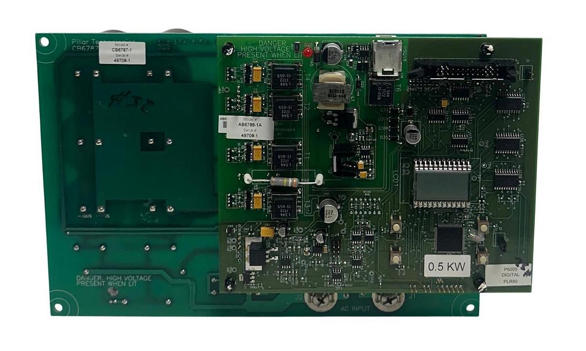 Used PILLAR TECHNOLOGIES CB6787-1 / AB6788-1A POWER BOARD P6000 OEM PLR80 USNP