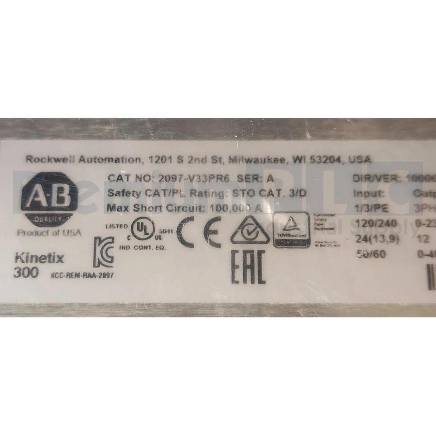 ALLEN BRADLEY 2097-V33PR6 /A KINETIX 300 EtherNet/IP INDEXING SERVO DRIVE NSMP 884951147560