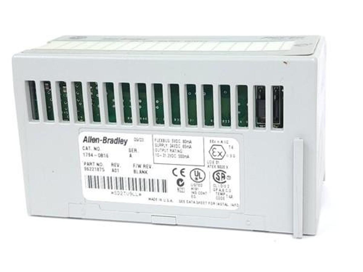 Used NIB ALLEN BRADLEY 1794-OB16 FLEX 16 POINT DIGITAL OUTPUT MODULE SER A