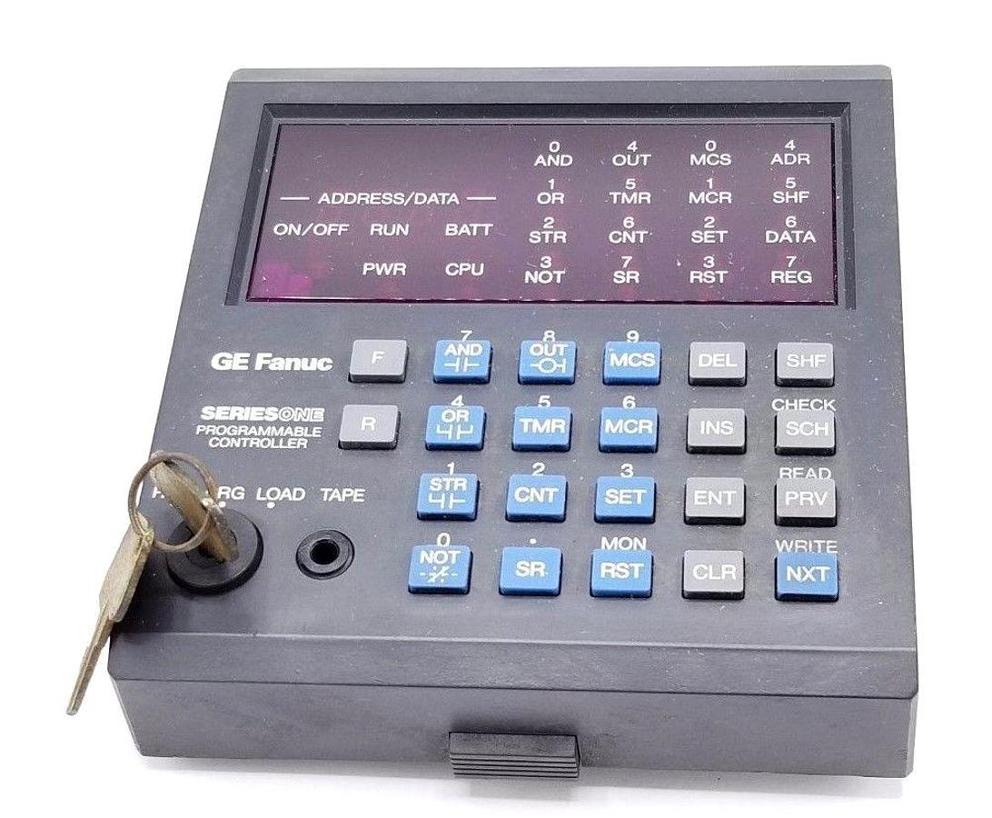 Used GE FANUC IC610PRG105B PROGRAMMER HAND HELD W/KEYSWITCH