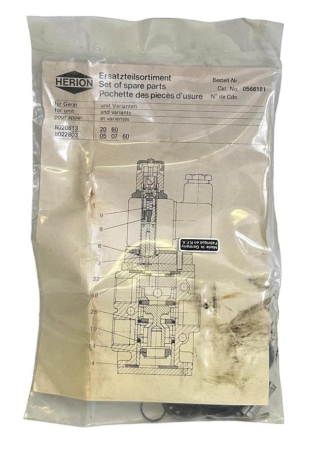 Used NEW HERION 0566181 SPARE PARTS KIT FOR 8020813 (20,60) 8022803 (05,07,60)