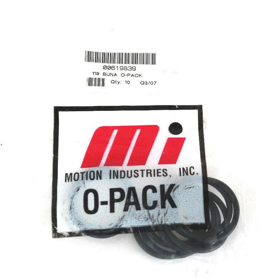 Used LOT OF 16 NEW MOTION INDUSTRIES 00619839 119 BUNA O-PACKS