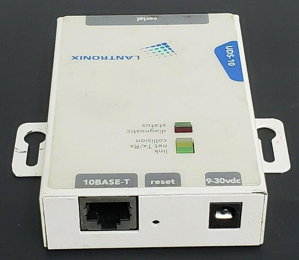 Used LANTRONIX UDS-10-01 EXTERNAL DEVICE SERVER 1-CHANNEL UDS-10, REV. C20