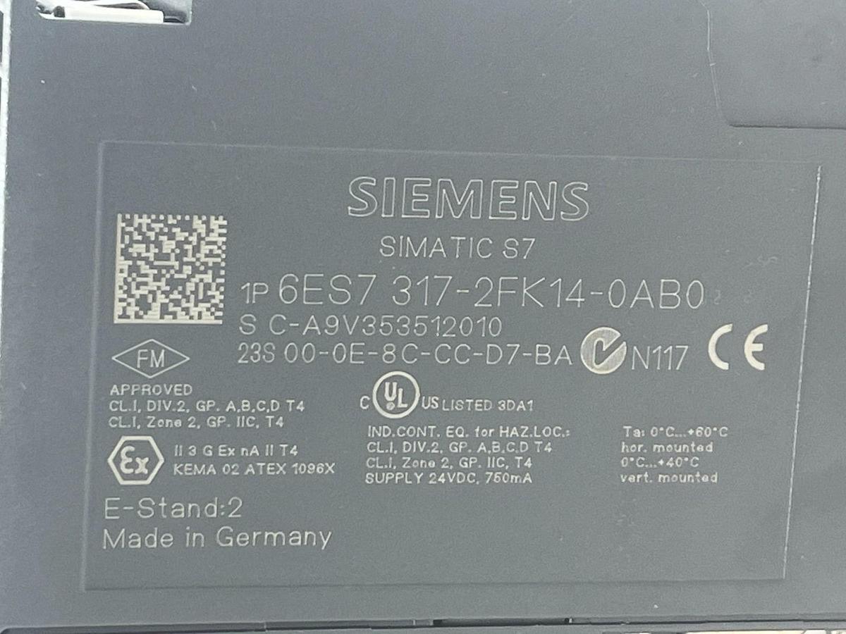 Used SIEMENS 6ES7 317-2FK14-0AB0 SIMATIC S7-300 CPU 317F-2 PN/DP Safety PLC Module
