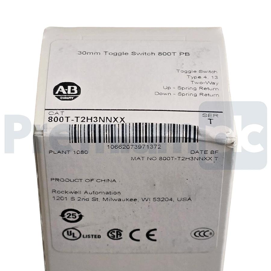 Allen-Bradley 800T-T2H3NNXX /T 30mm 2-Way Toggle Switch Spring Return, 2NO/2NC