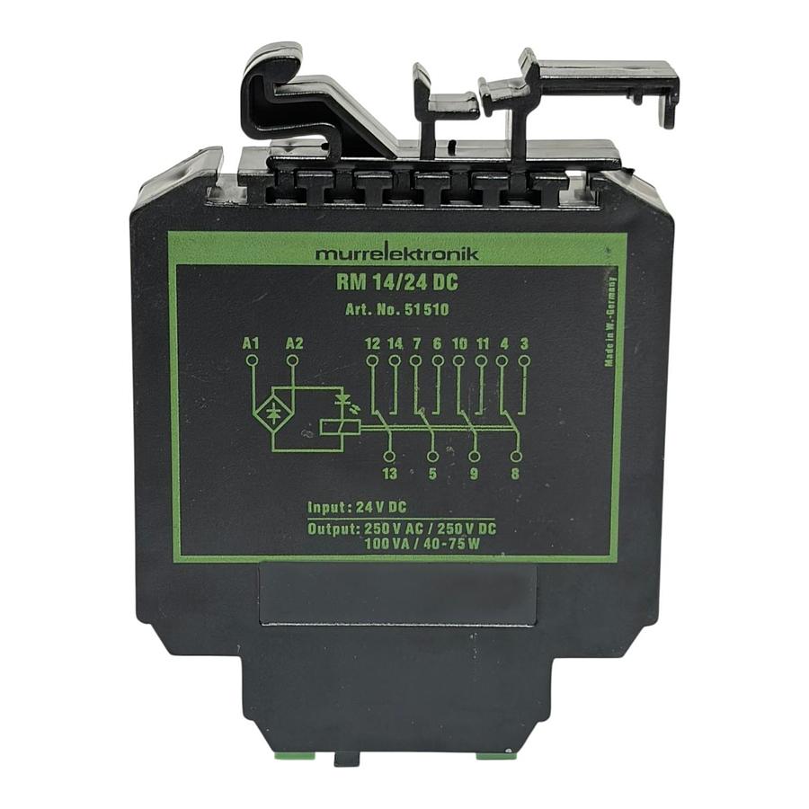 Used Lot of 2 Murrelektronik RM 14/24 DC 51510 DIN Rail Relay Modules New Surplus