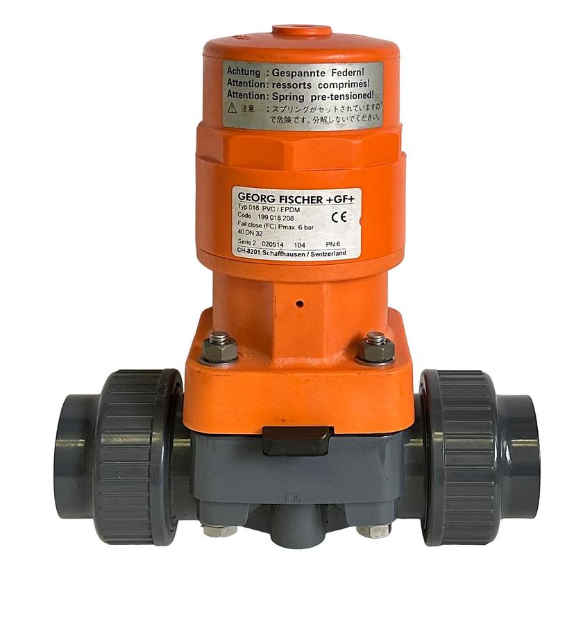 Used NEW GEORG FISCHER 018-PVC/EPDM / 018PVCEPDM DIAPHRAGM VALVE W/ PILOT CH-8201